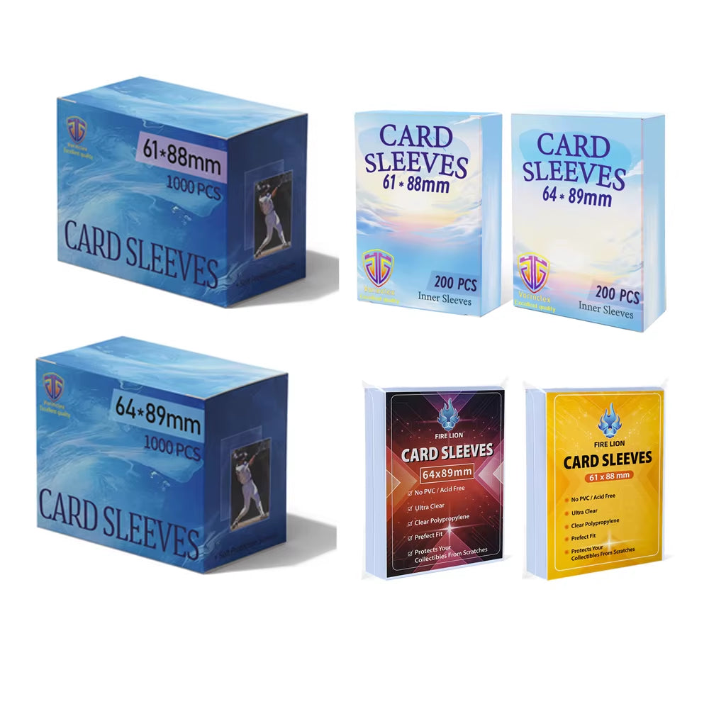 100Pcs-1000Pcs Card Sleeves, Perfect Fit Inner Card Sleeves,Trading Card Sleeve Compatible with MGT/TCG/YGO Gaming Cards